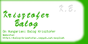 krisztofer balog business card
